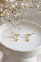 Boucles d'oreilles en étoile de cristal Vierge Or