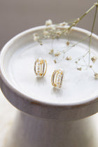 Boucles d'oreilles Ophelia en perles et cristaux dorés