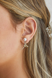 Boucles d'oreilles en perles Knot Carrie en cristal doré