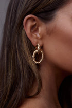 Boucles d'oreilles ovales torsadées Melrose Or
