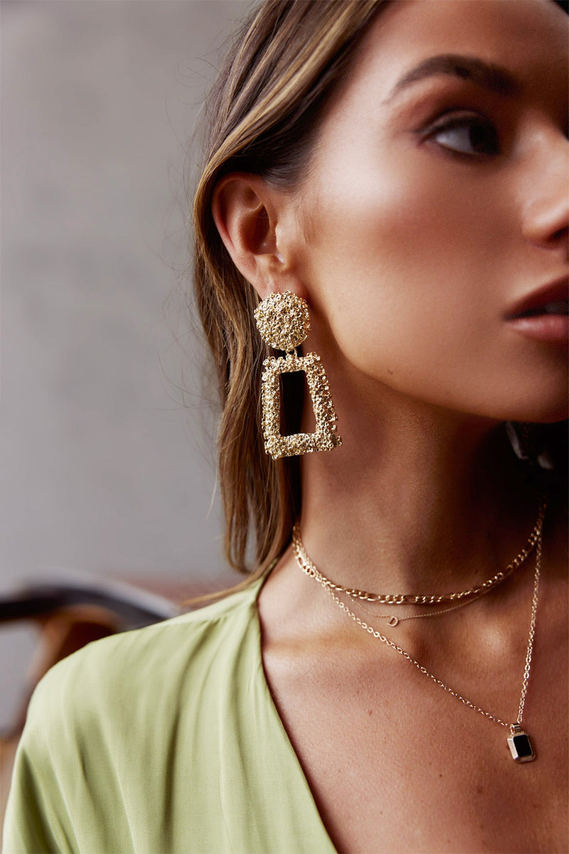 Boucles d'oreilles texturées Londres or
