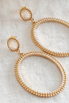 Boucles d'oreilles en perles ovales Lucienne Or