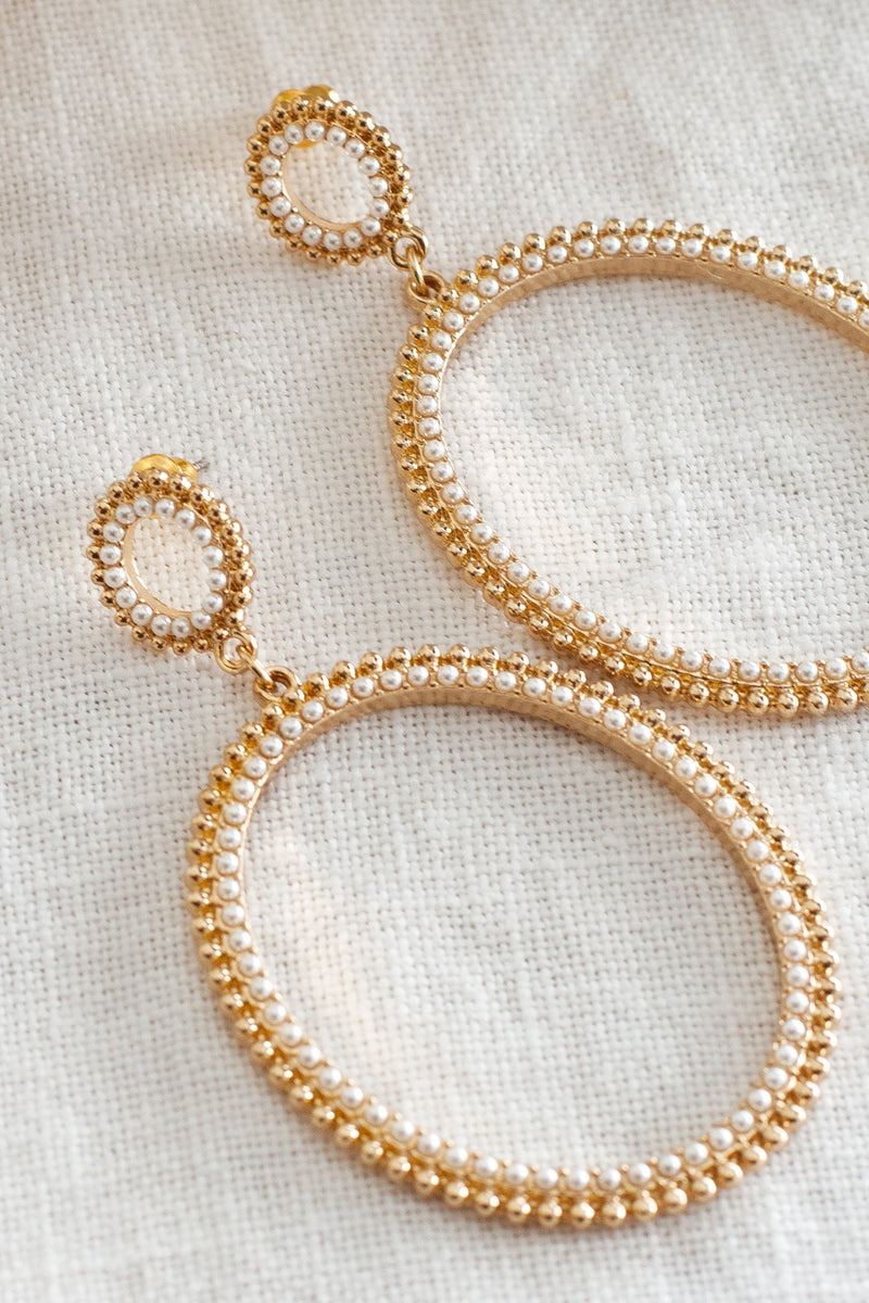 Boucles d'oreilles en perles ovales Lucienne Or
