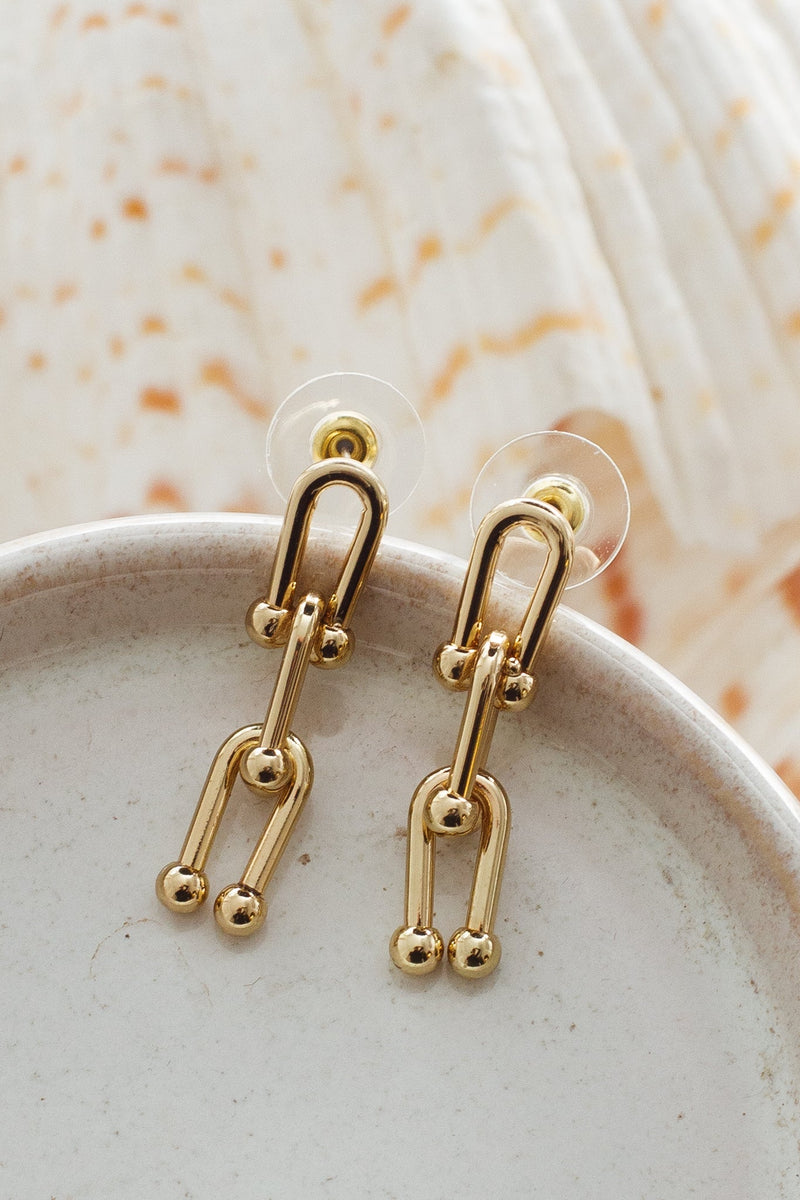 Boucles d'oreilles en lien fer à cheval Éternité Or