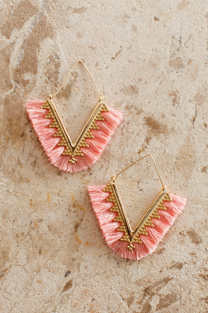 Boucles d'oreilles à franges Sheba Gold Rose