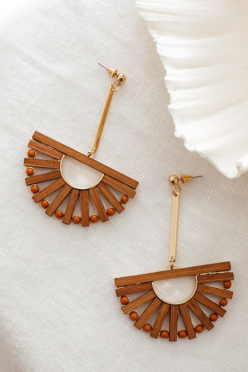 Boucles d'oreilles en bois Cairo Marron