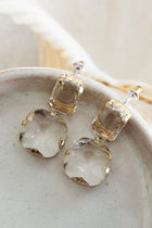 Boucles d'oreilles à goutte en cristal Georgia Transparent