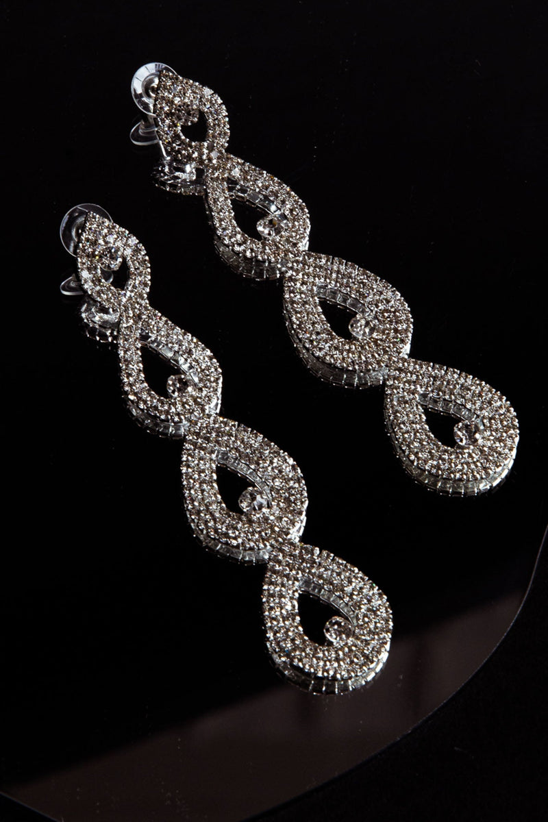Boucles d'oreilles en goutte de poire Royale Diamante Argent