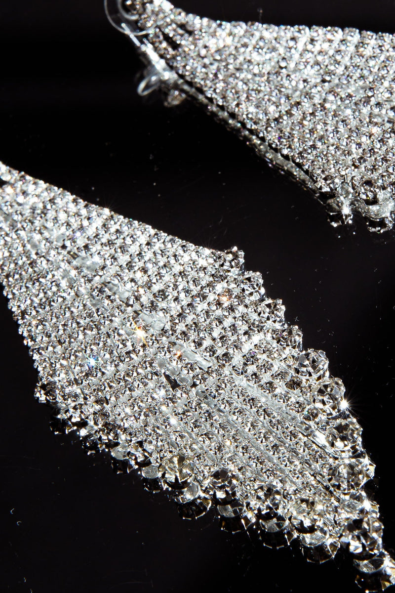 Boucles d'oreilles à frange en diamants Rani Argent