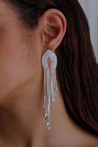 Boucles d'oreilles à frange Khloe Diamante Argent