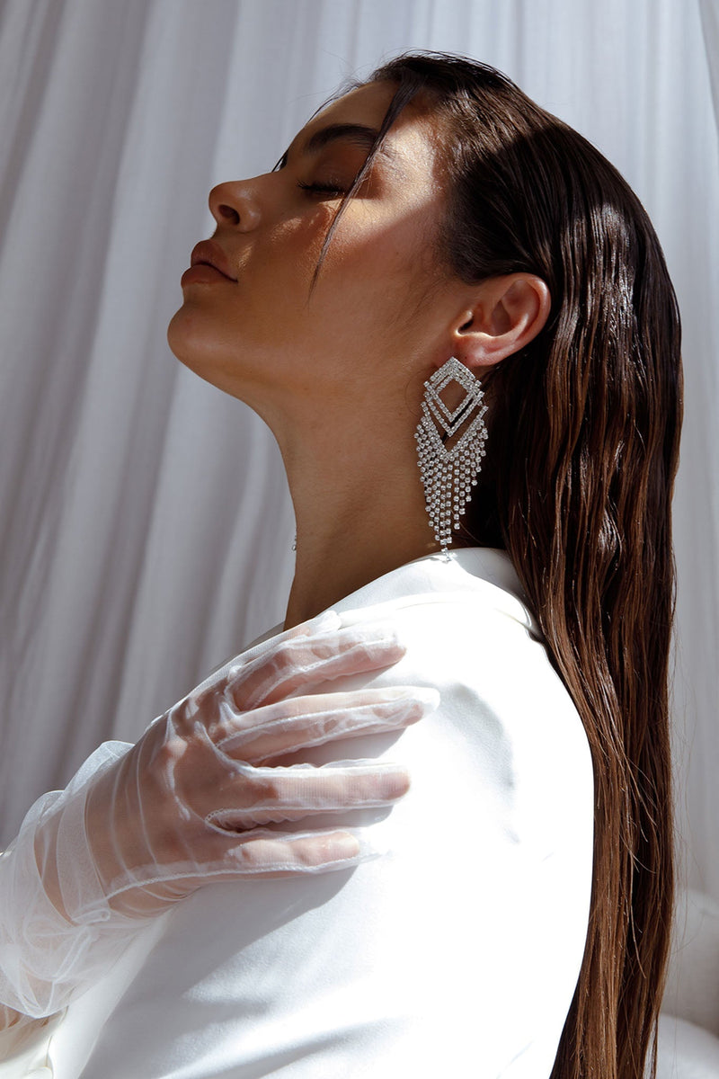Boucles d'oreilles pendantes en diamanté Kate Argent