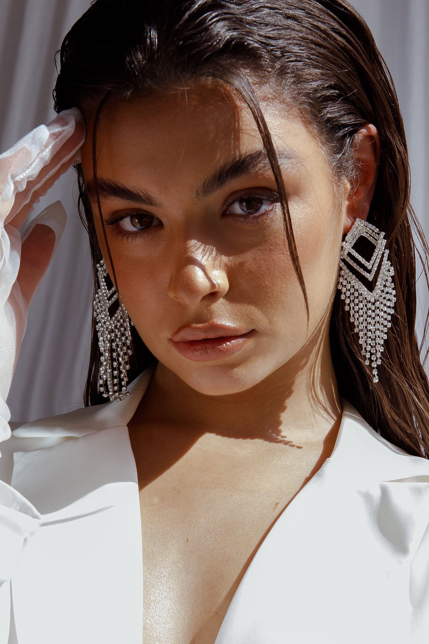 Boucles d'oreilles pendantes en diamanté Kate Argent