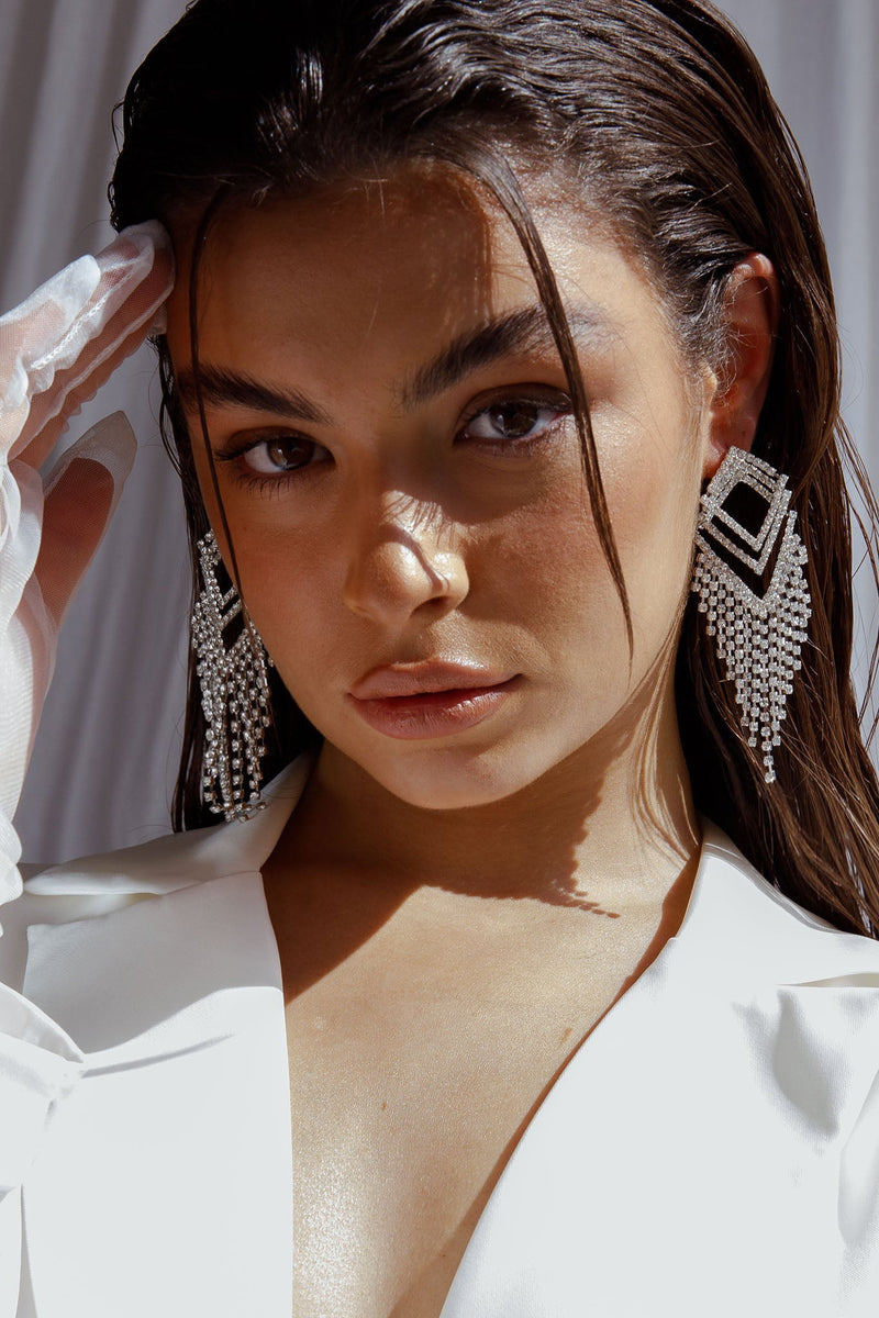 Boucles d'oreilles pendantes en diamanté Kate Argent