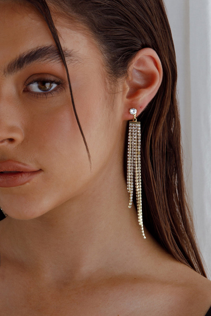 Boucles d'oreilles pendantes à strass Jamie