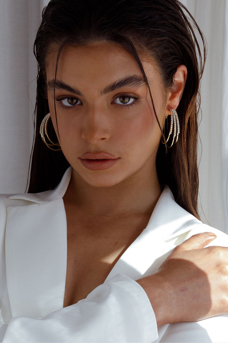 Boucles d'oreilles Zilla Triple Hoop Or