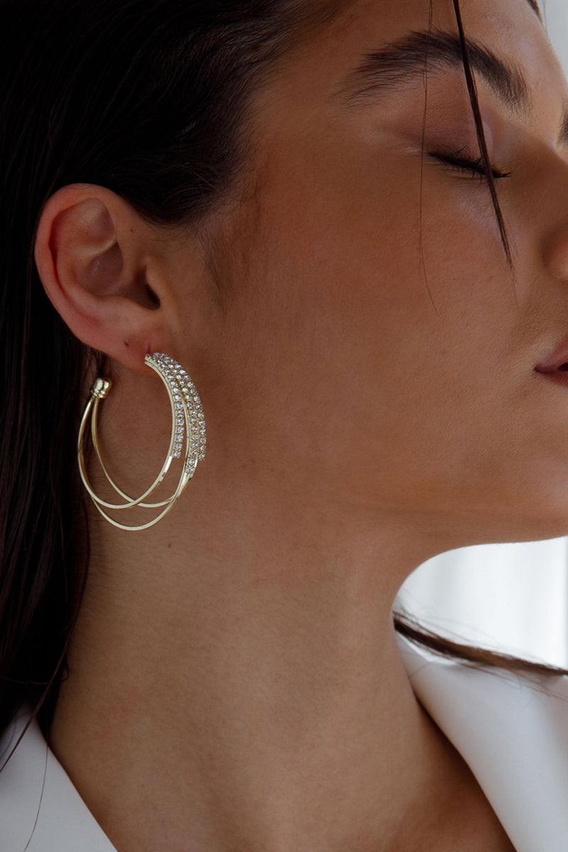 Boucles d'oreilles Zilla Triple Hoop Or