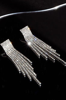 Boucles d'oreilles à franges en diamants Zarah Argent