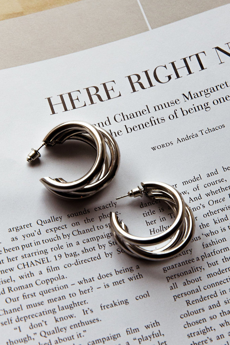 Boucles d'oreilles triples en argent Dominique