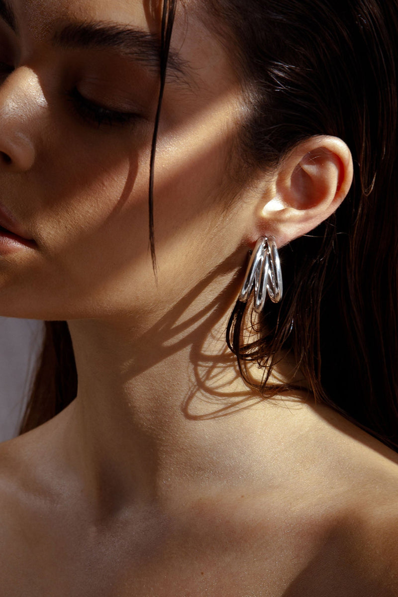 Boucles d'oreilles triples en argent Dominique