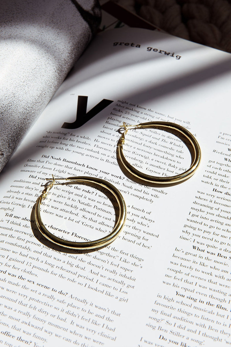Boucles d'oreilles créoles Hailey Grande Or