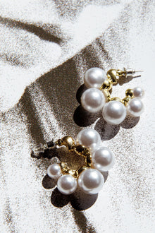 Boucles d'oreilles créoles perles St Tropez Or
