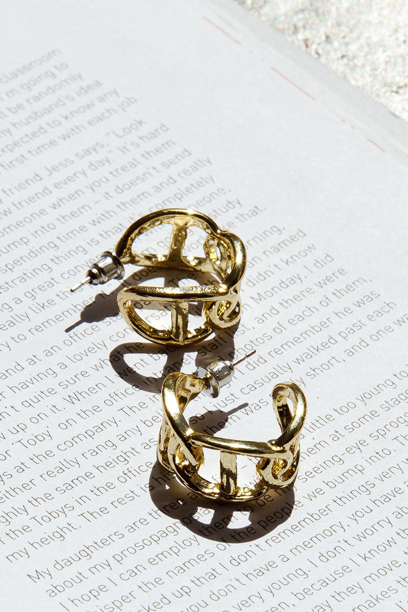 Boucles d'oreilles créoles petites en chaîne Knox Or