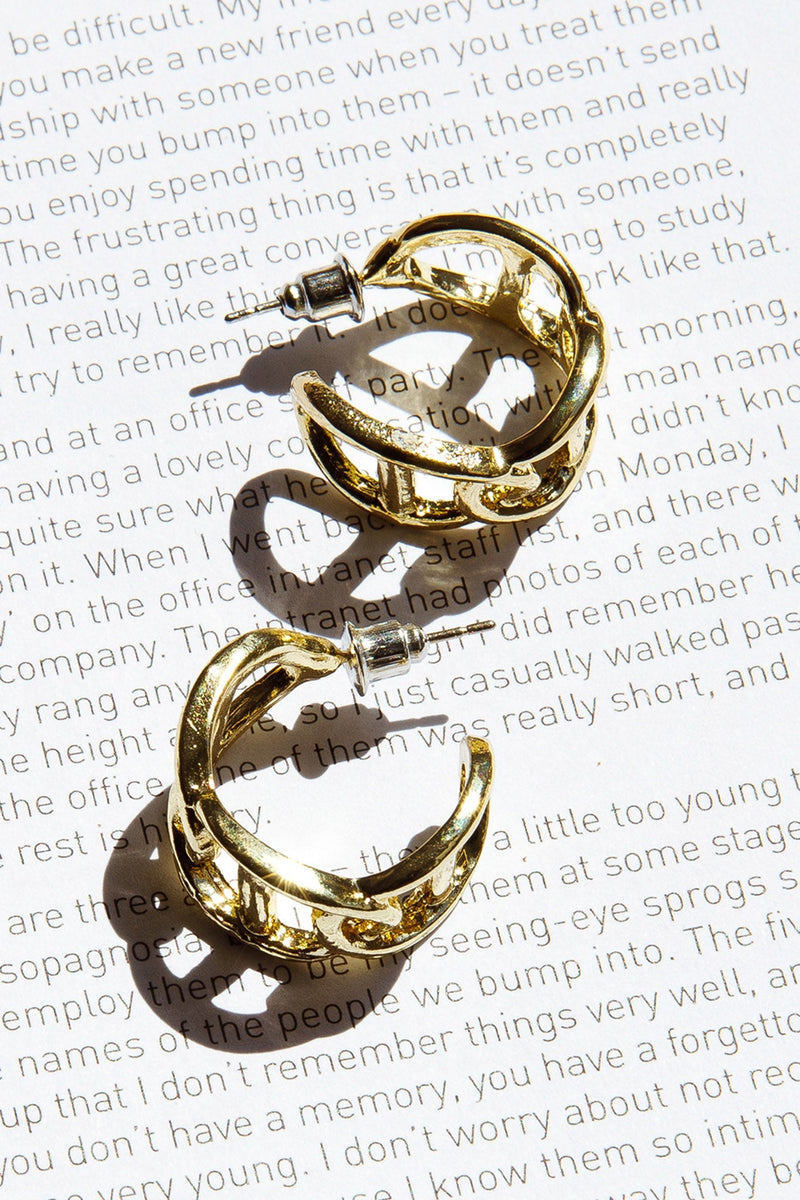 Boucles d'oreilles créoles petites en chaîne Knox Or