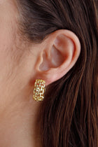 Boucles d'oreilles créoles petites en lien carré dorées