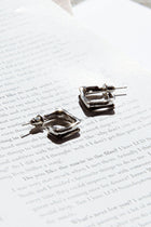 Boucles d'oreilles créoles carrées petites Maddox Argent