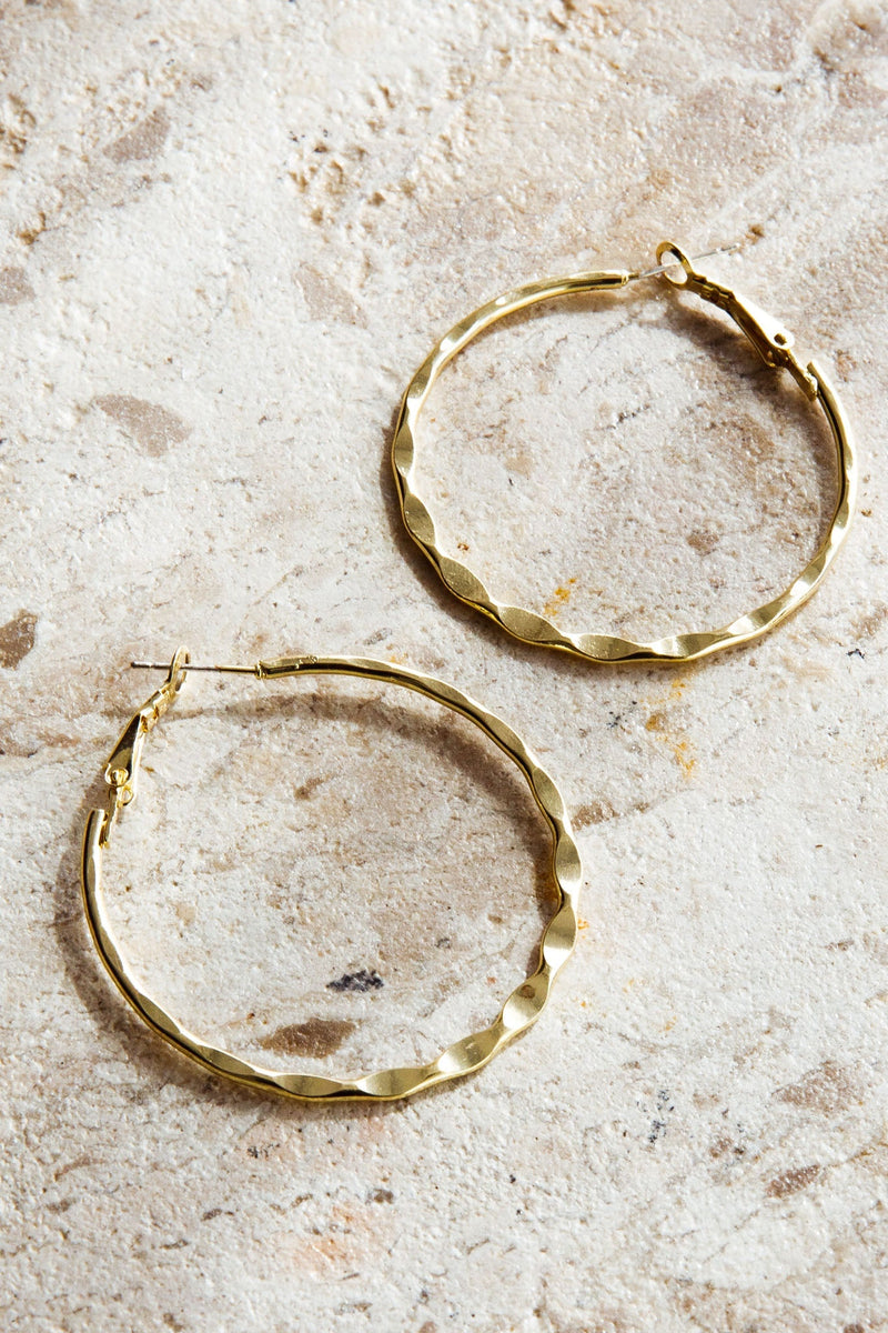 Boucles d'oreilles créoles larges Missie en or
