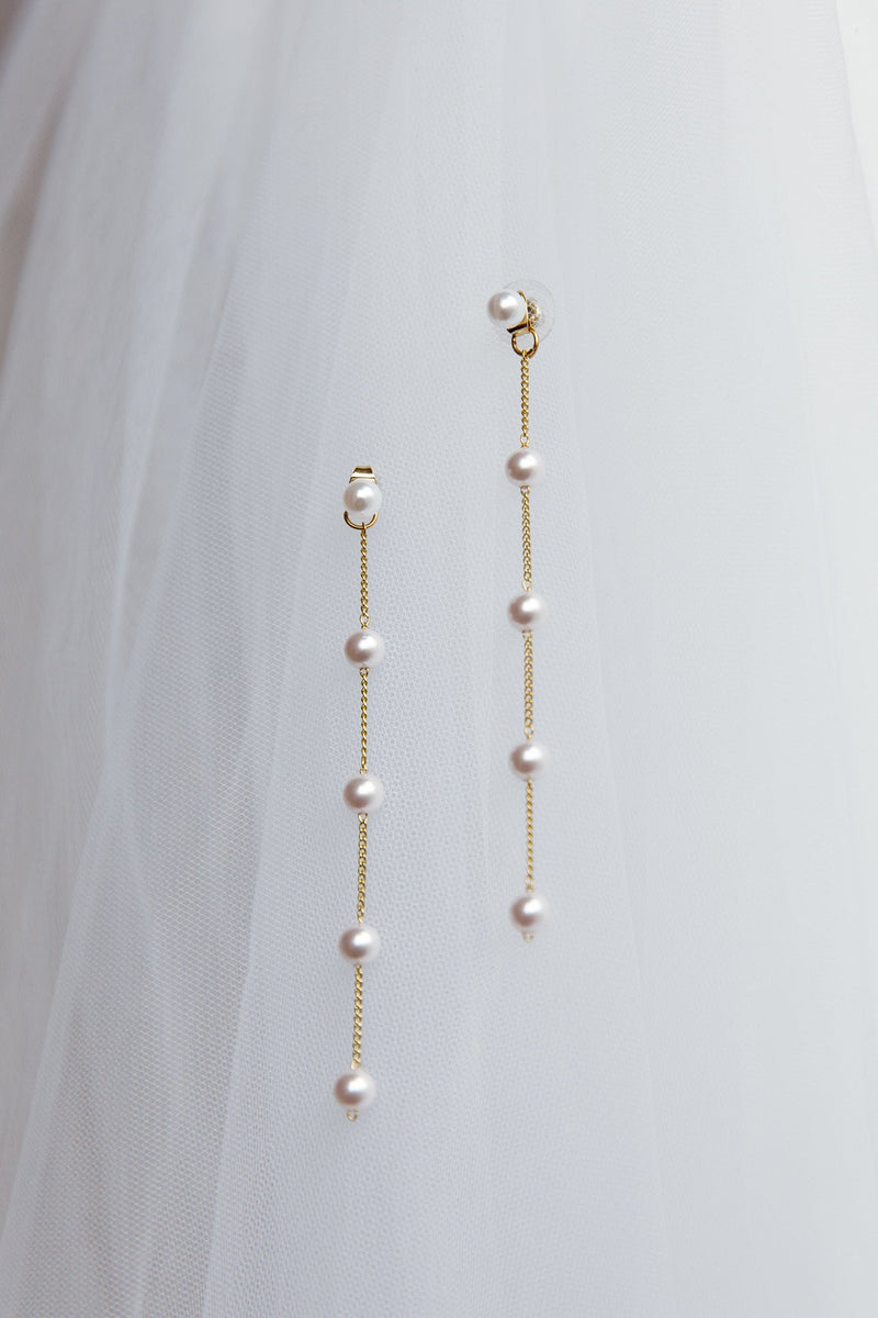 Boucles d'oreilles goutte de perles Gaia en or