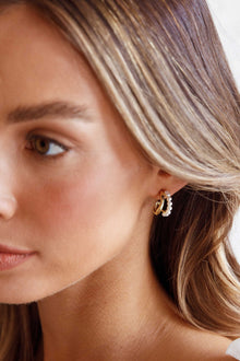 Charis Boucles d'Oreilles Doubles en Or