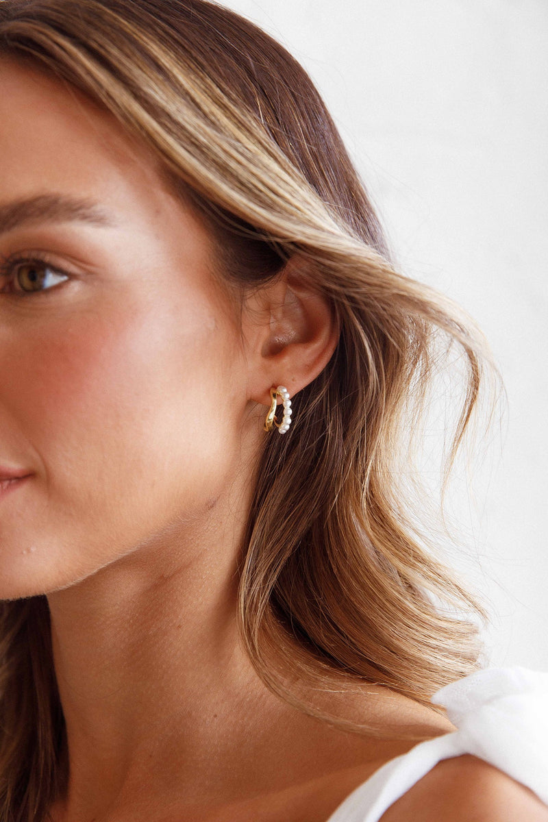 Charis Boucles d'Oreilles Doubles en Or