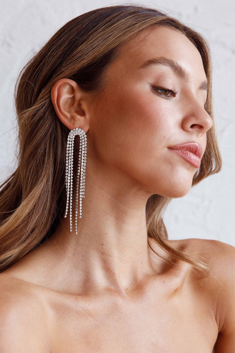 Boucles d'oreilles pendantes Angela Diamante Argent