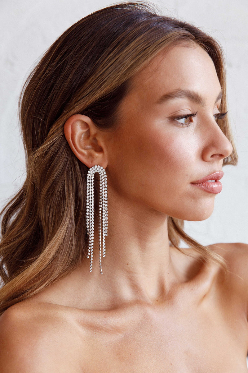 Boucles d'oreilles pendantes Angela Diamante Argent