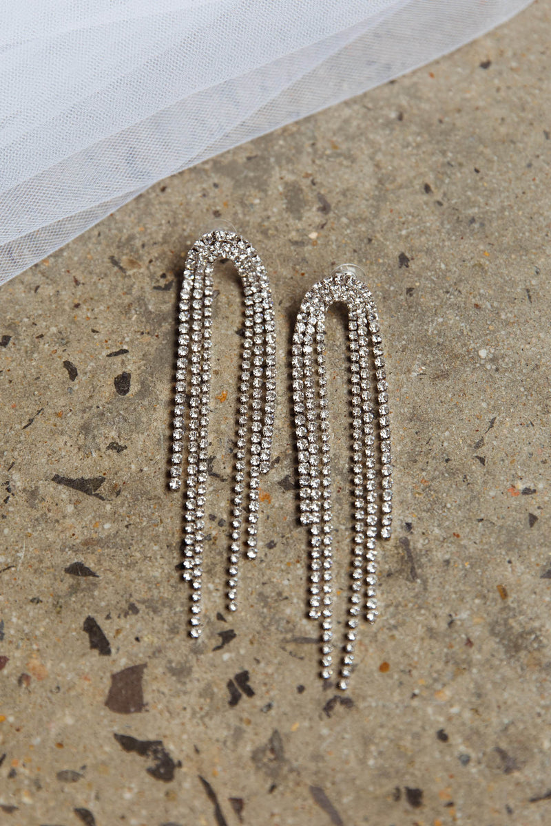 Boucles d'oreilles pendantes Angela Diamante Argent