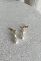 Boucles d'oreilles Minka Double Perle en Or