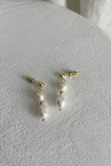Boucles d'oreilles Minka Double Perle en Or