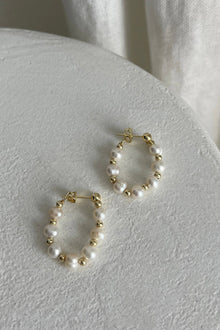 Boucles d'oreilles créoles en perles Dream Time Or