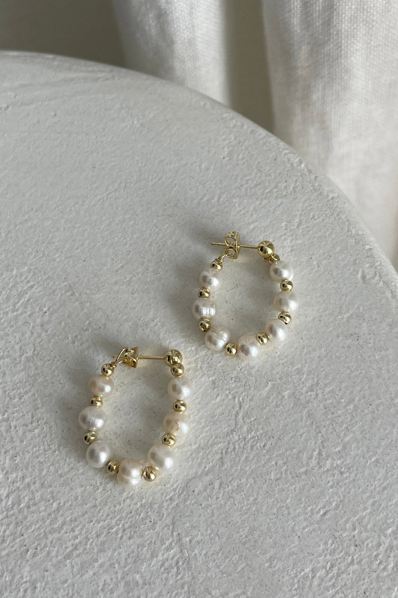 Boucles d'oreilles créoles en perles Dream Time Or