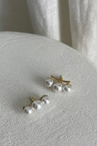 Boucles d'oreilles Eva Trois Perles Or