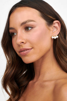 Boucles d'oreilles Eva Trois Perles Or