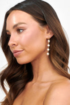 Boucles d'oreilles Maude en chaîne avec perles dorées