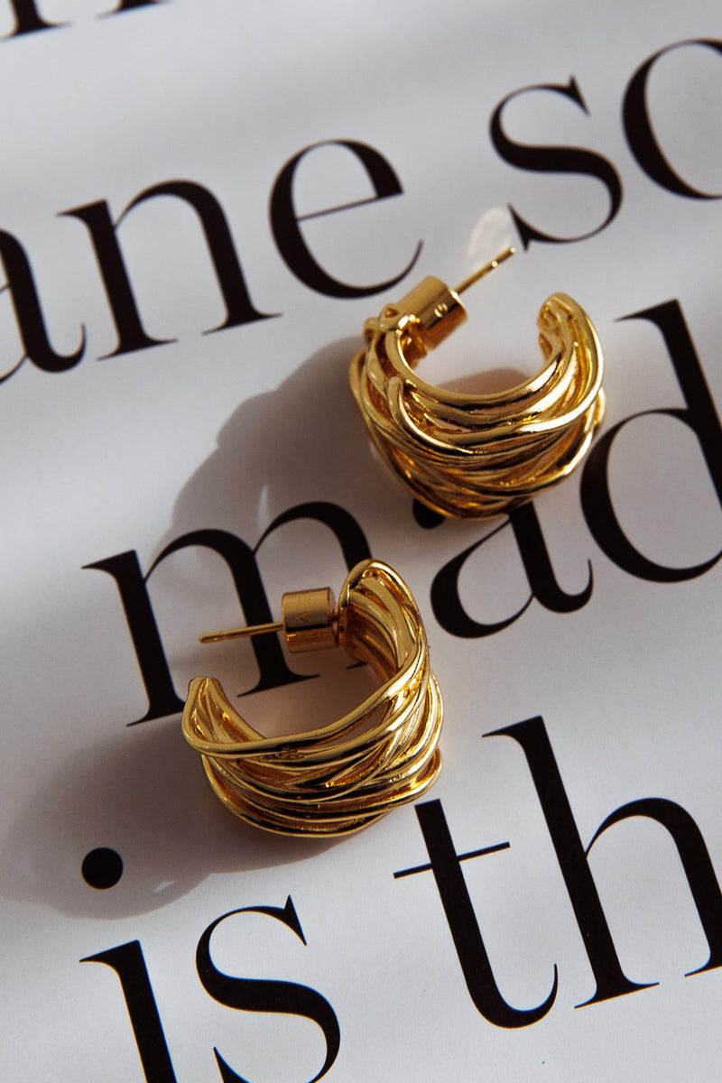 Boucles d'oreilles Halo en or en forme de cercle