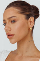 Boucles d'oreilles Halo en or en forme de cercle
