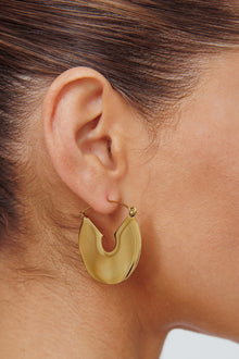 Boucles d'oreilles circulaires plates Faith en or