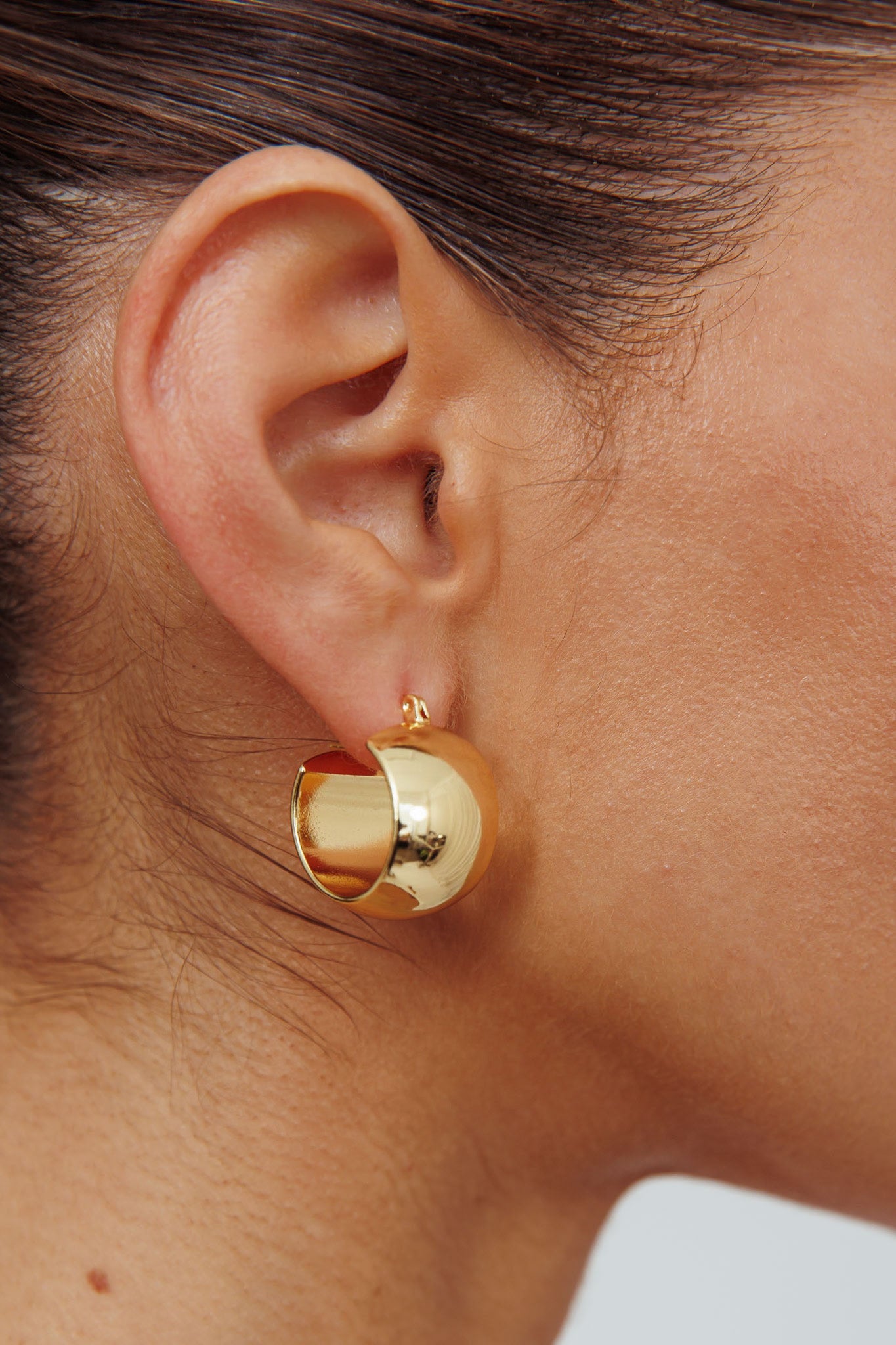 Boucles d'oreilles créoles larges Ami en or
