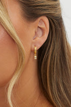 Boucles d'oreilles pendantes carrées en chaîne dimanche or