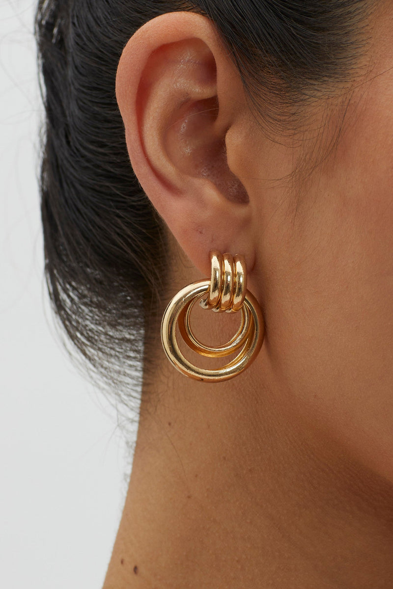 Boucles d'oreilles rondes City Light en or