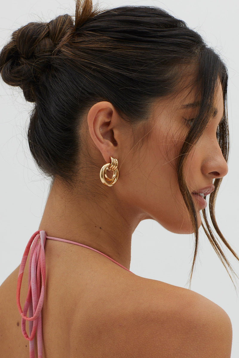 Boucles d'oreilles rondes City Light en or